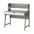 Schreibtisch 100 x 60 x 110 cm Grau Weiß aus Holzwerkstoff und Metall mit Schublade und Lochwand